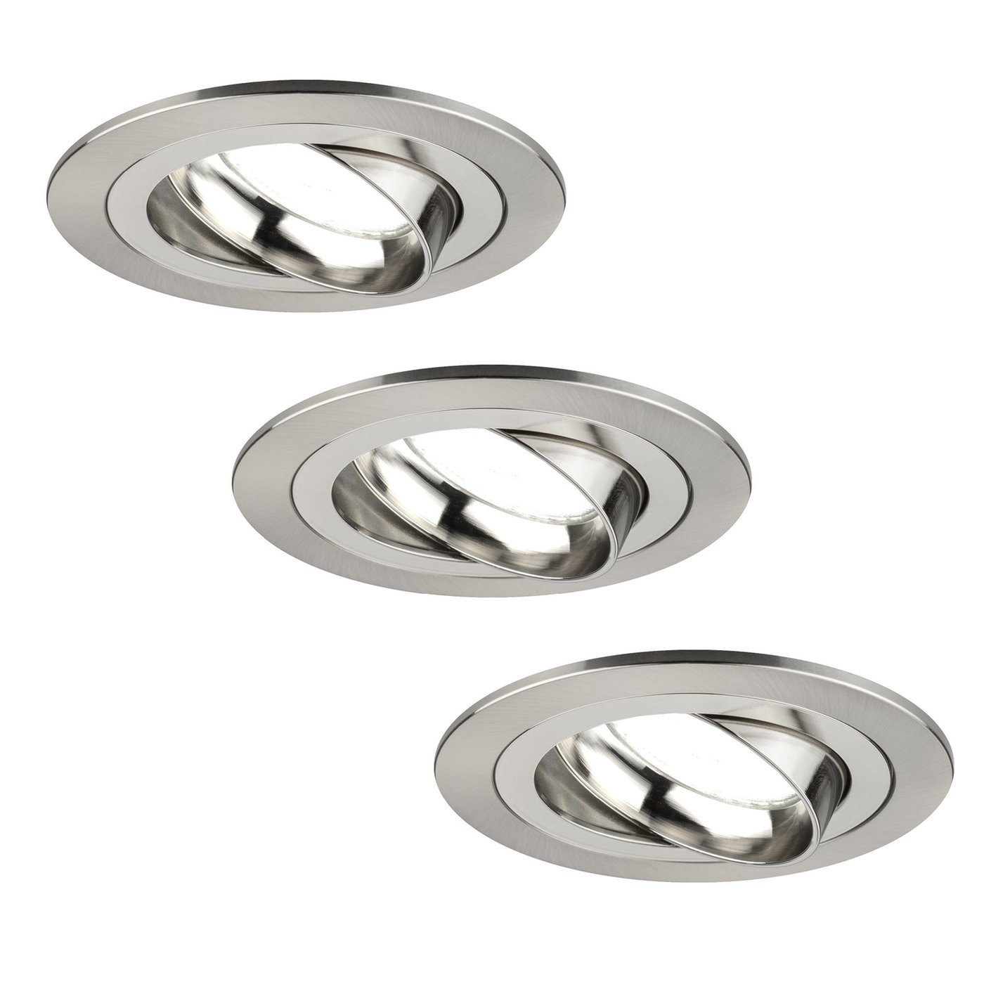 3x Lampy Wpuszczane w Sufit - Stal Nierdzewna - Tokio - ściemniane - 5W - 6500K - ø92mm