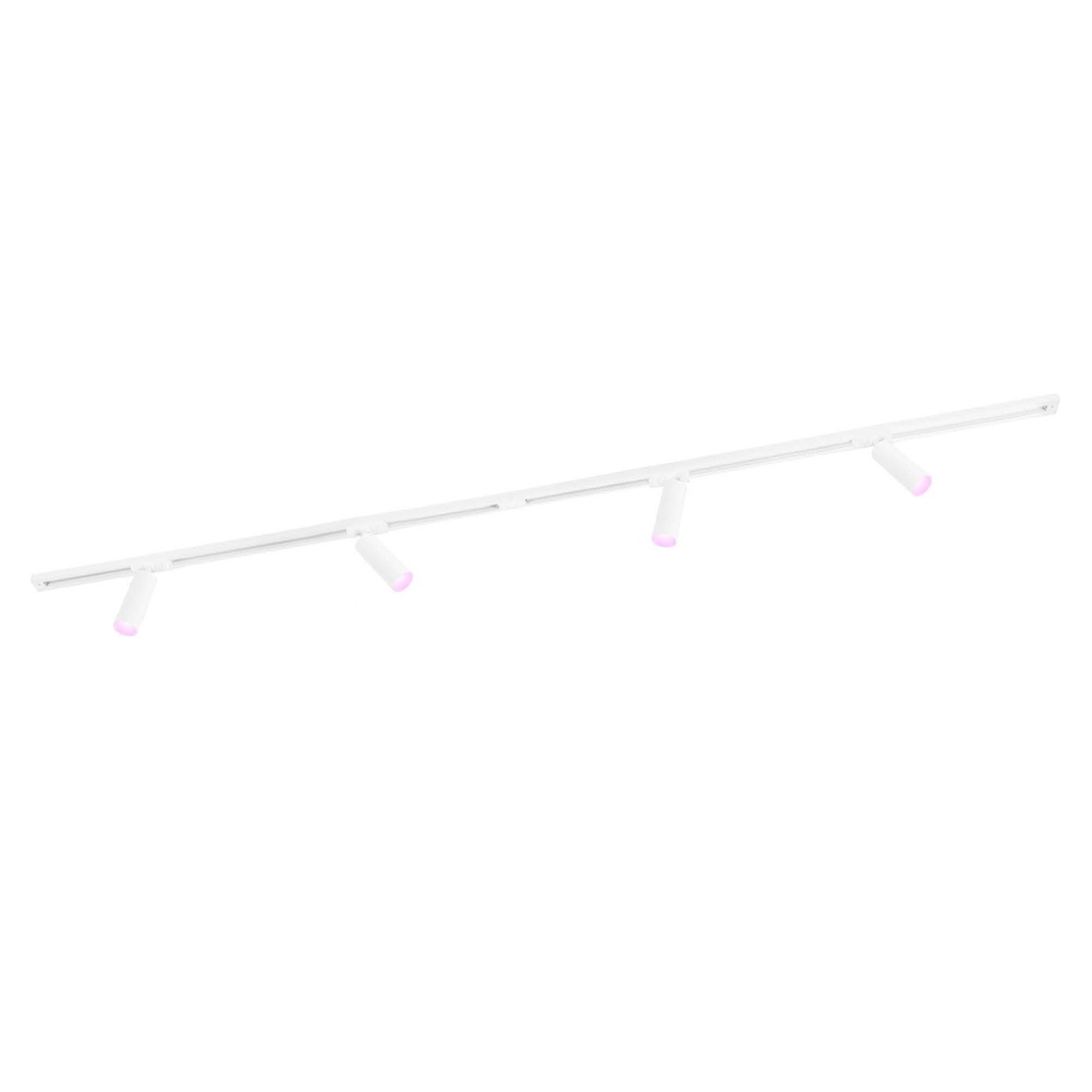 2m Smart LED Schienensystem - 4 Spots - 4.9W - RGB+CCT - Dimmbar - 1 Phasen - Weiß