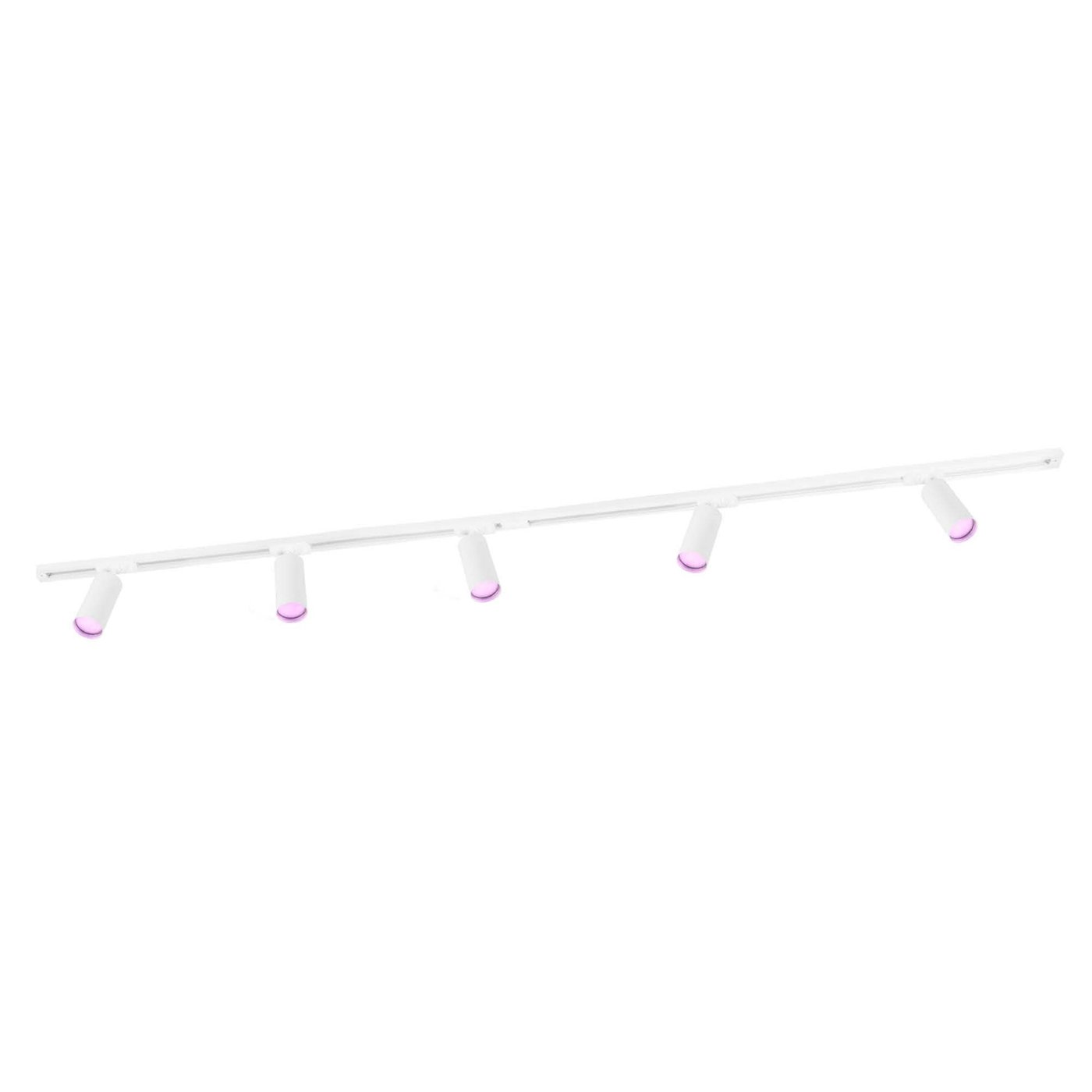2m Inteligentne Oświetlenie Szynowe LED - 5x Reflektor Szynowy - 4.9W - RGB+CCT - Możliwość Przyciemniania - System Szynowy 1-fazowy - Biały