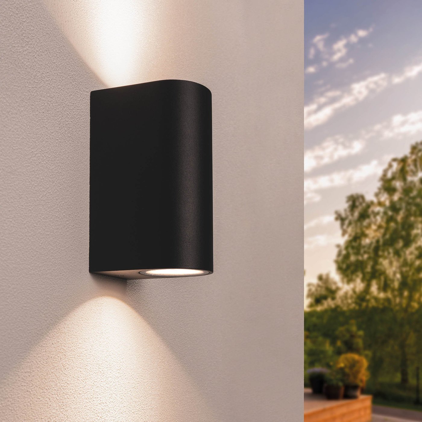 Dimbare Wandlamp Buiten - Santa Barbara - 3W - 2700K - IP54 - Zwart