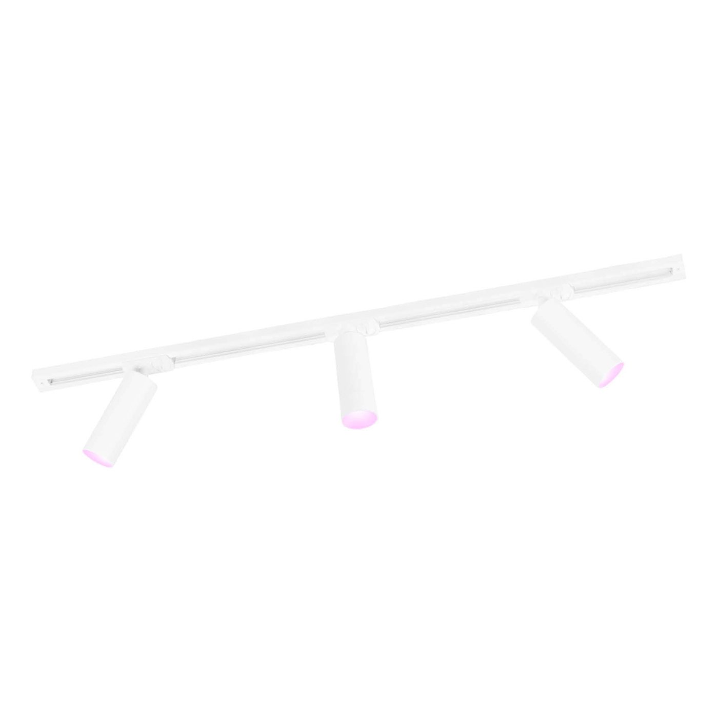 1m Illuminazione a Binario LED Intelligente - 3 Faretti GU10 - 4.9W - RGB+CCT - Dimmerabile - Binario Monofase - Bianco