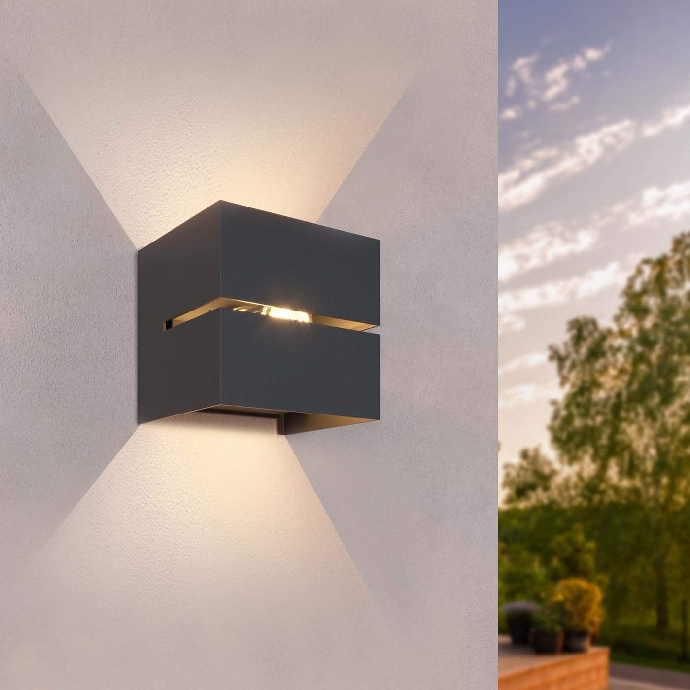 LED Wandleuchte - 3W - 3000K - Schwarz - IP54 - Beidseitig - Für den Innen- und Außenbereich geeignet