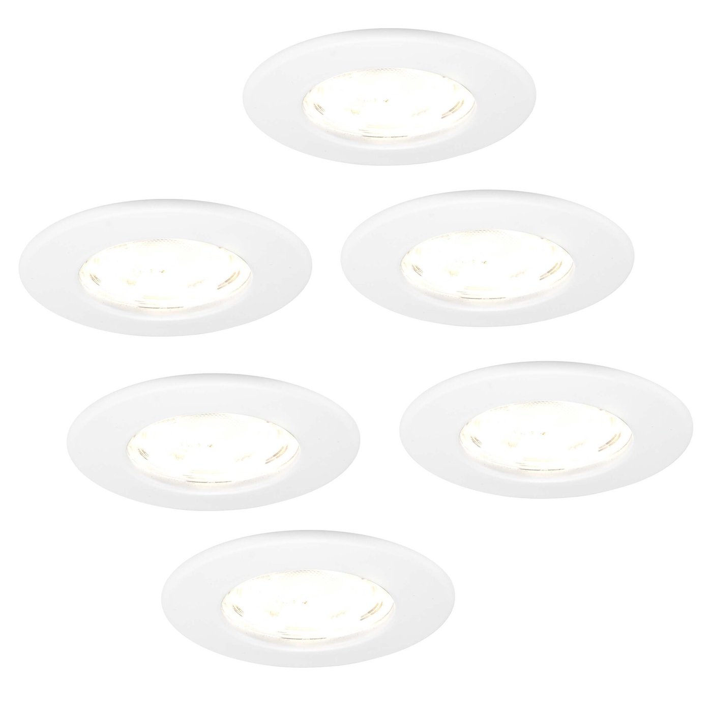 6x Lampy wpuszczane w sufit LED - ściemniane - IP65 - 5W - 2700K - Biały - ø84mm - 5 lat gwarancji - Do łazienki