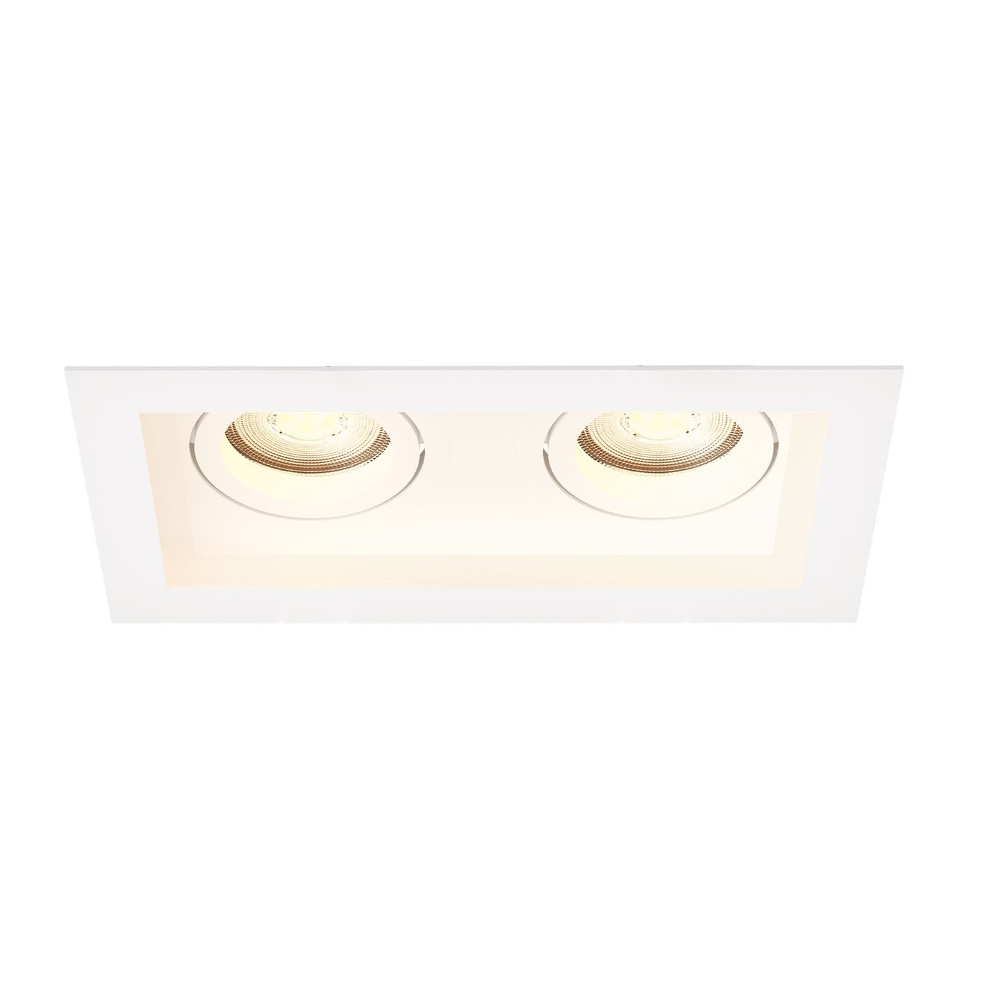Dimbare LED Inbouwspot - Wit - Dubbel - Rechthoek - 3W - 2700K - 345 Lumen - 185x100mm