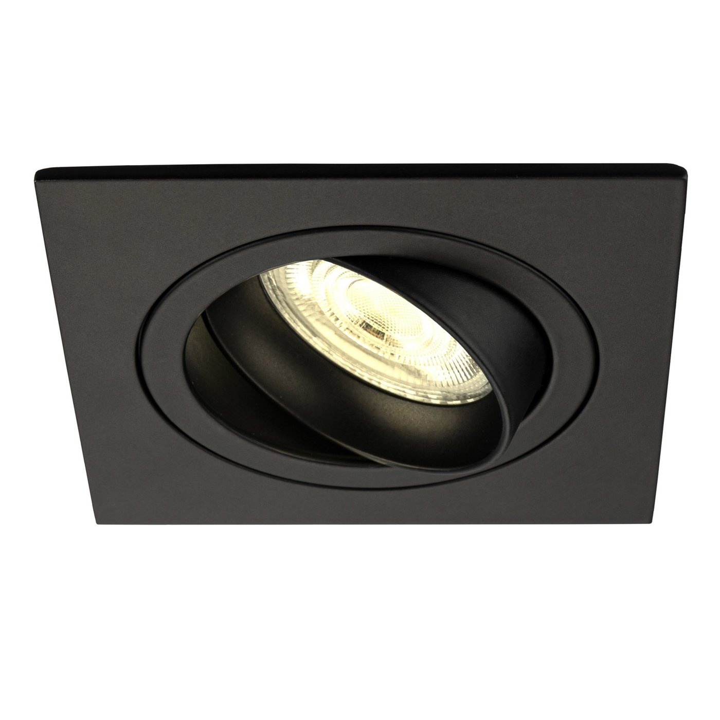 Dimmbare LED Einbaustrahler Schwarz - Sevilla - 3W - 2700K - 92mm - Quadrat