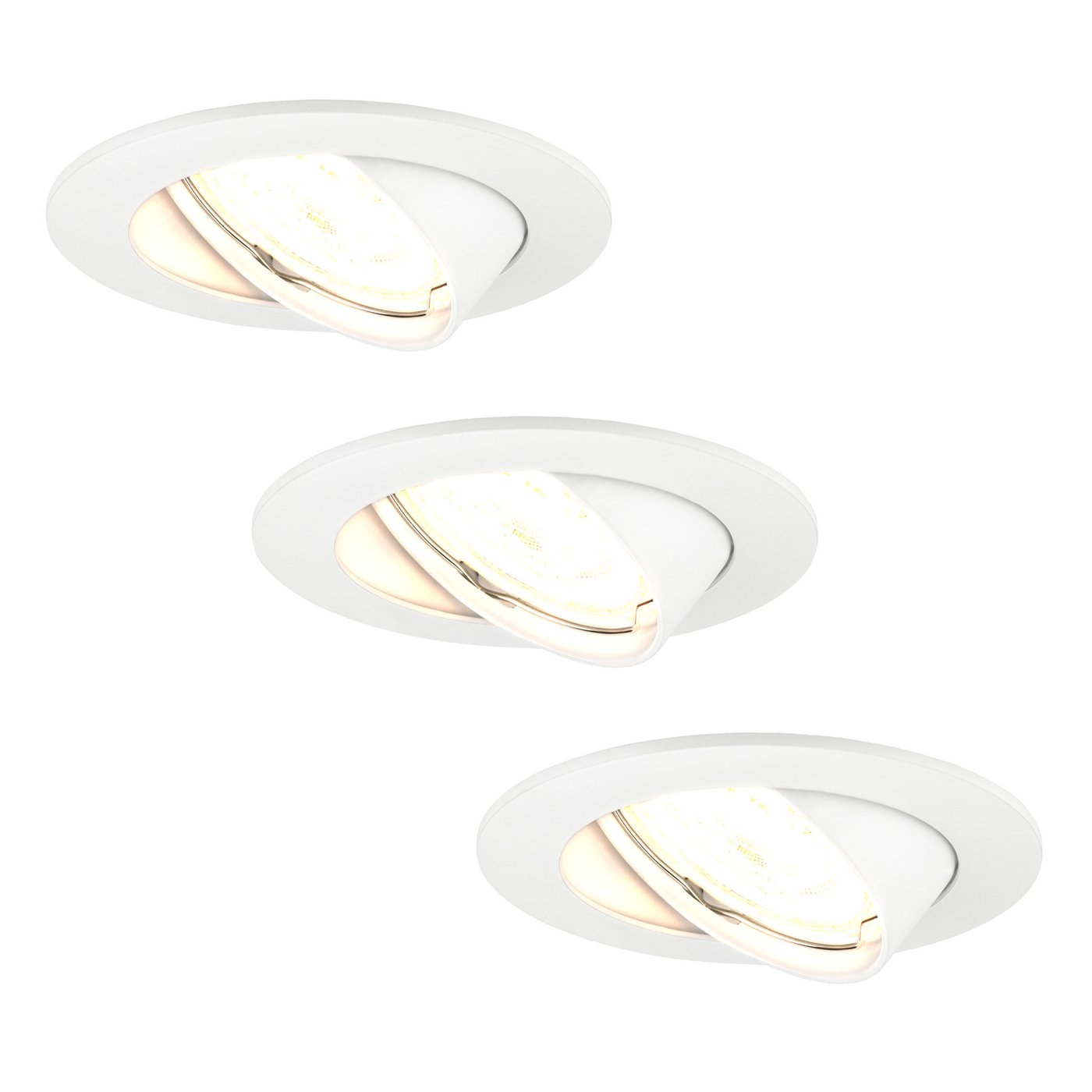 3x Lampy Wpuszczane w Sufit - Białe - Amsterdam - ściemniane - 3W - 2700K - ø82mm