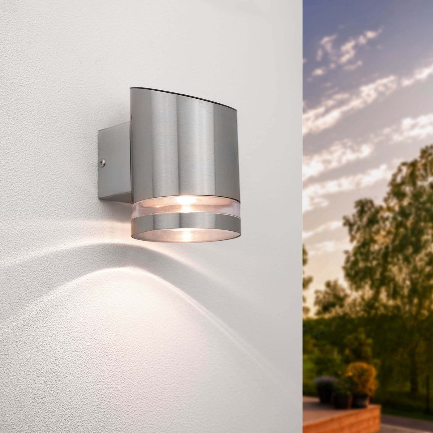 Applique Solaire Elara - 3000K - IP44 - Acier Inox