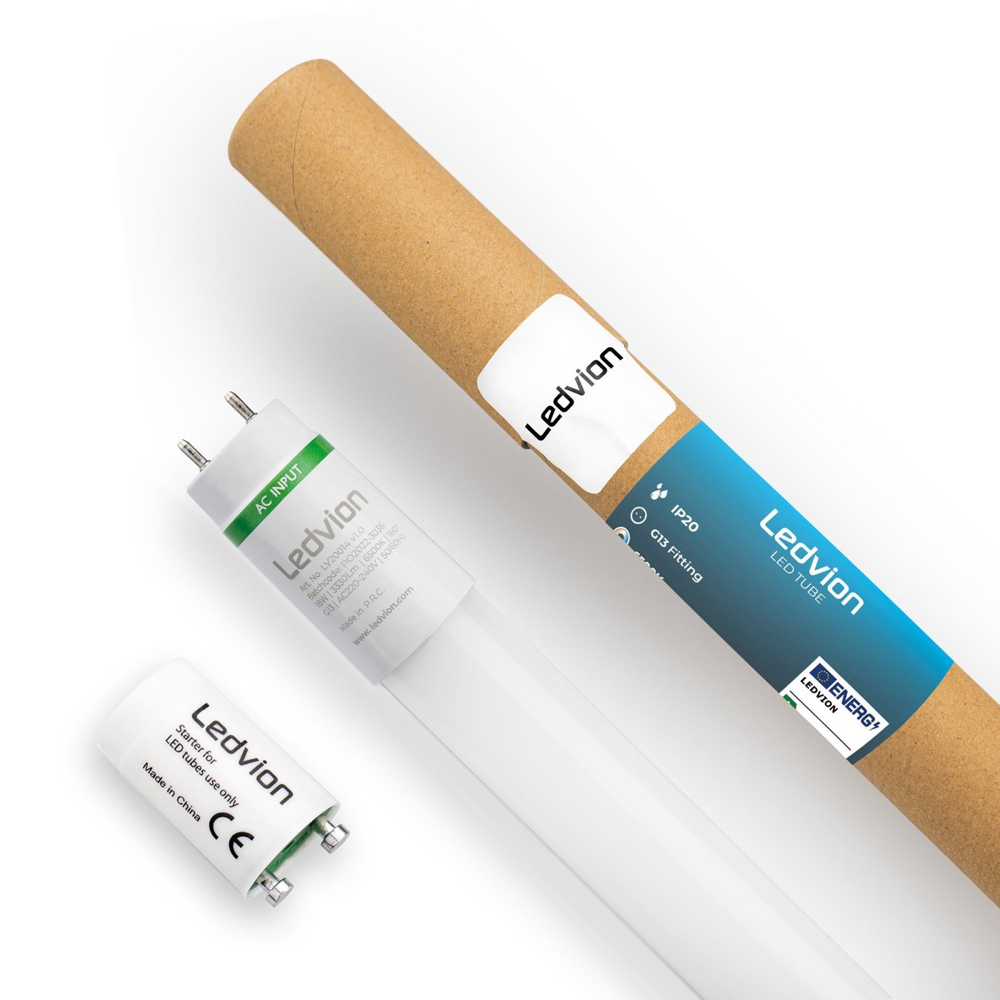 Świetlówka LED 120 cm - 18W - 6500K - 185 Lm/W - Wysoka wydajność - Klasa B