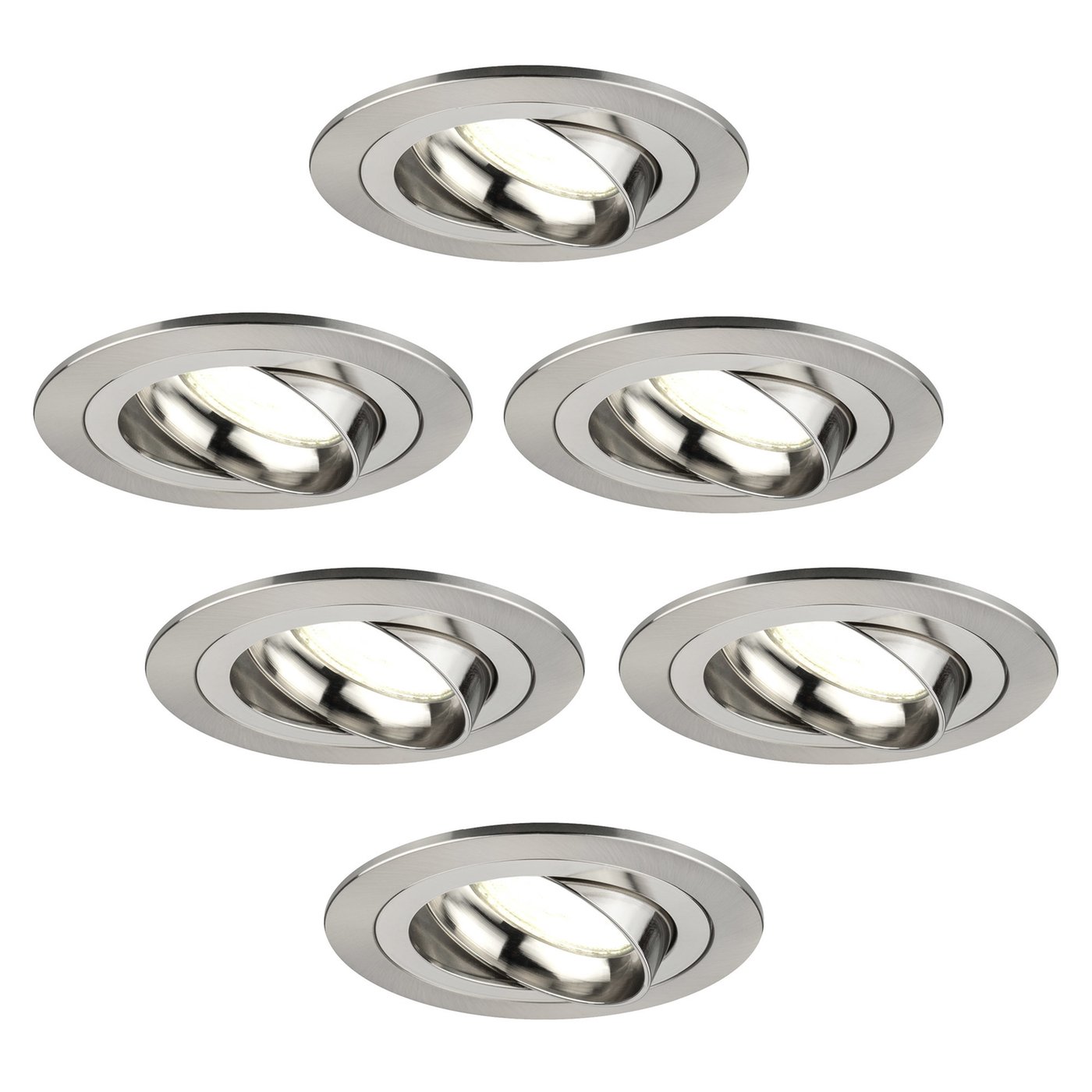 6x Lampy Wpuszczane w Sufit - Stal Nierdzewna - Tokio - ściemniane - 3W - 4000K - ø92mm