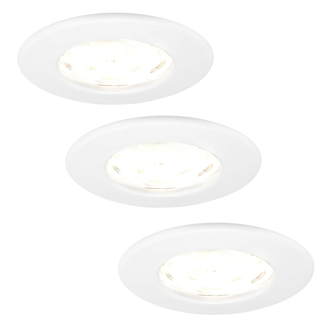 3x Lampy wpuszczane w sufit LED - ściemniane - IP65 - 5W - 2700K - Biały - ø84mm - 5 lat gwarancji - Do łazienki