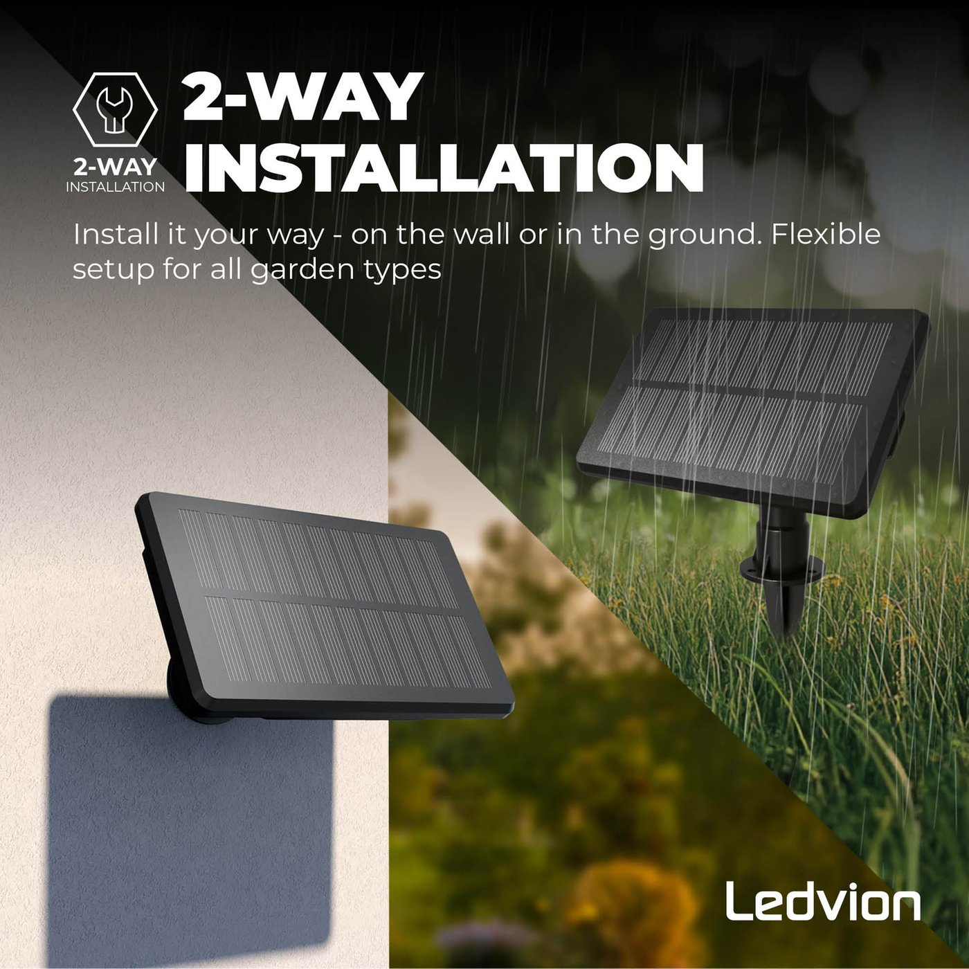 5,5m LED Lichterkette + Solar Panel - 12V - IP54