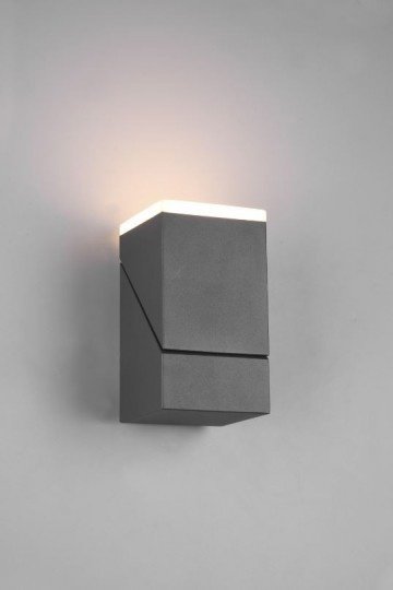 Kinkiet Zewnętrzny LED - 3000K - 7W - IP54 - Kostka - Antracyt
