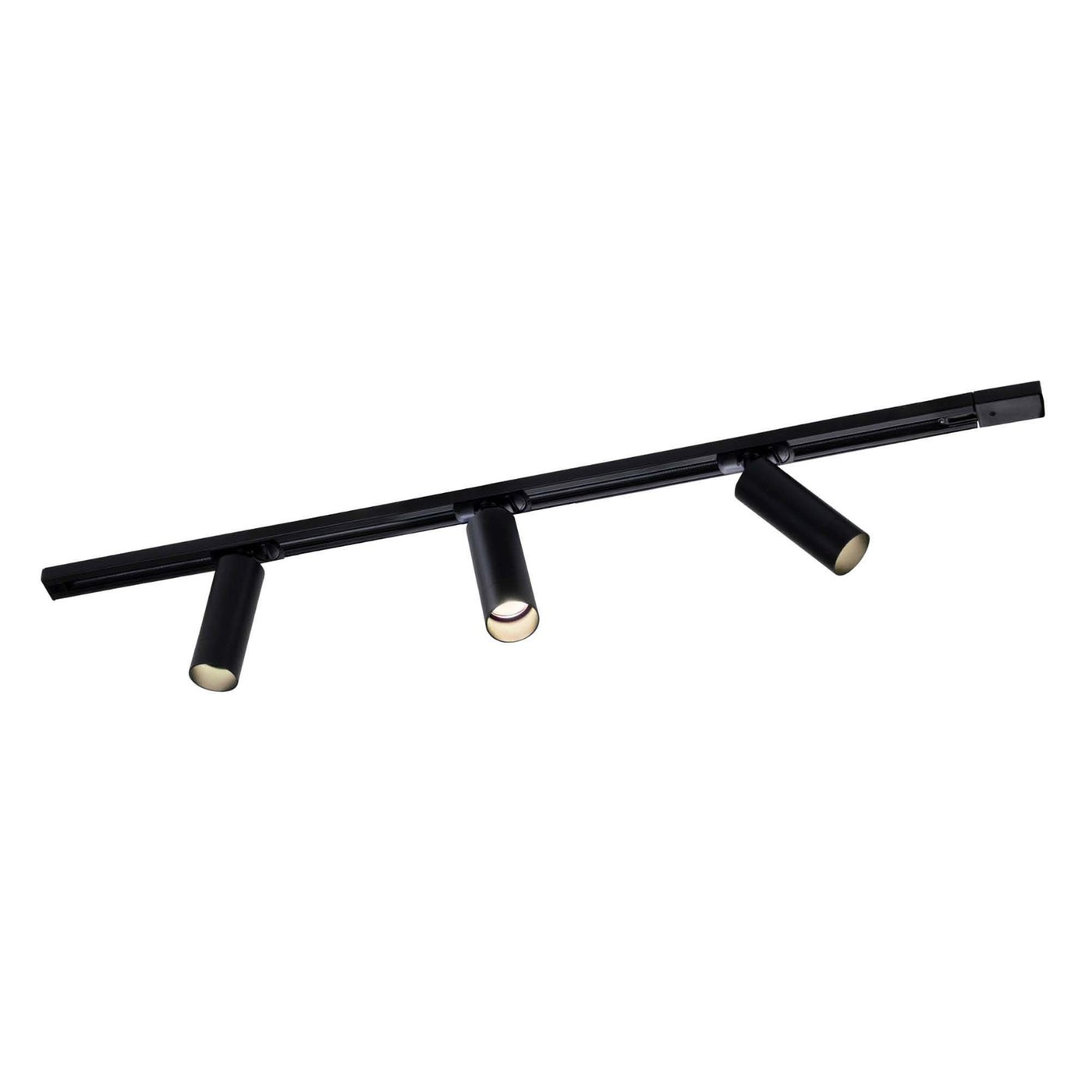 1m LED Schienensystem - 3 Spots - 3W - 2700K - Dimmbar - 1 Phasen - Schwarz
