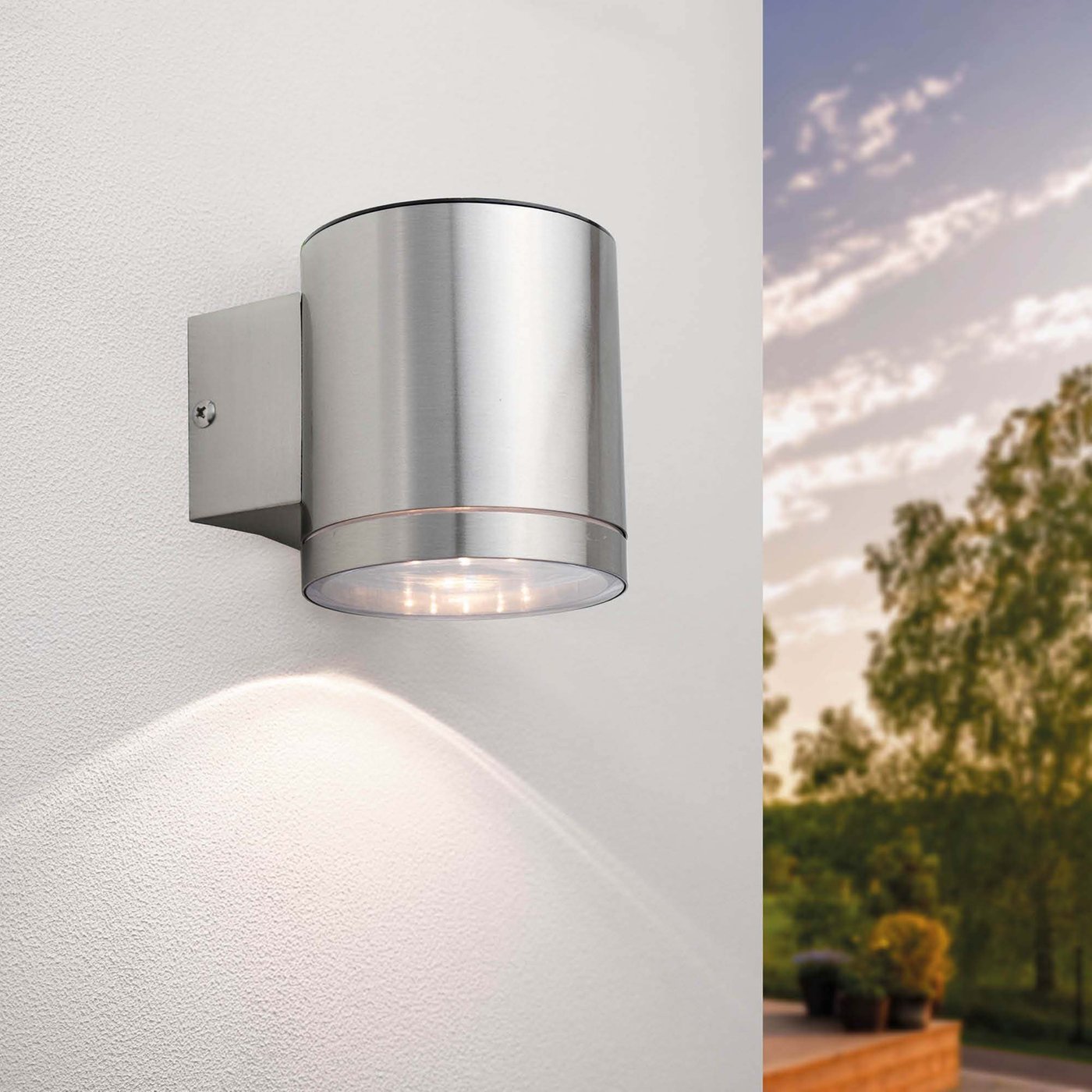 Kinkiet Solarny Zewnętrzny Arche - 3000K - IP44 - Stal nierdzewna