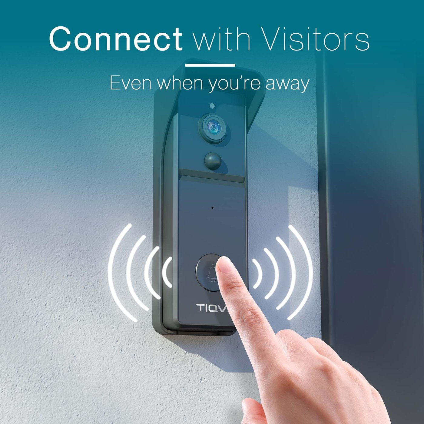 VIDEOCAMPANELLO VIDEOCITOFONO WI-FI FULL HD CON VISIONE NOTTURNA INFRAROSSI E SENSORE DI MOVIMENTO PIR - CAMPANELLO INTERNO APP TUYA COMPATTO CASA UFFICIO