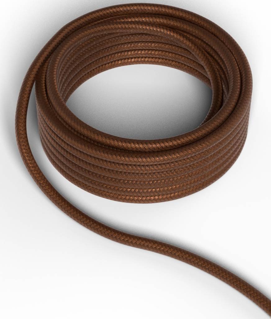 Calex Cable electrique textile - Marron métallisé 