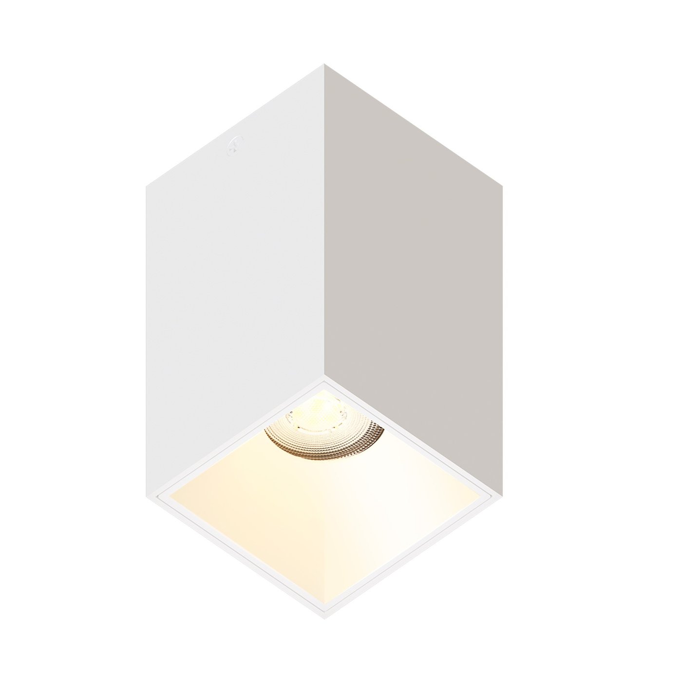 Dæmpbar LED påbygningsspot – Hvid – Firkantet – 3W – 2700K – 345 lumen – 80x80 mm