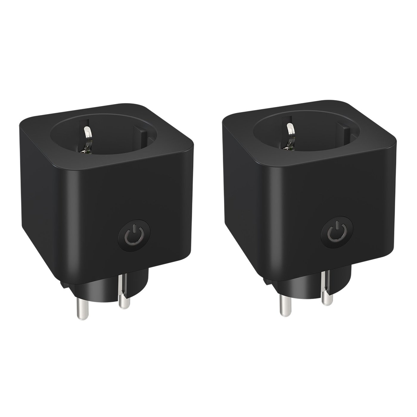 2x Presa Smart WiFi Ledvion con Timer e Risparmio Energetico - Presa Smart - App Calex - Controllo Vocale - Nero