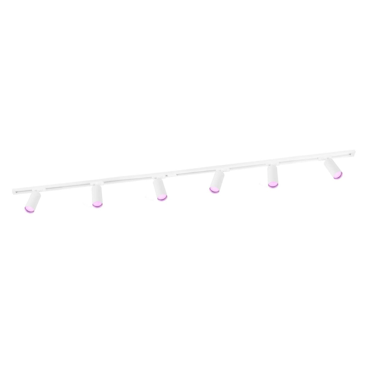 2m Inteligentne Oświetlenie Szynowe LED - 6x Reflektor Szynowy - 4.9W - RGB+CCT - Możliwość Przyciemniania - System Szynowy 1-fazowy - Biały