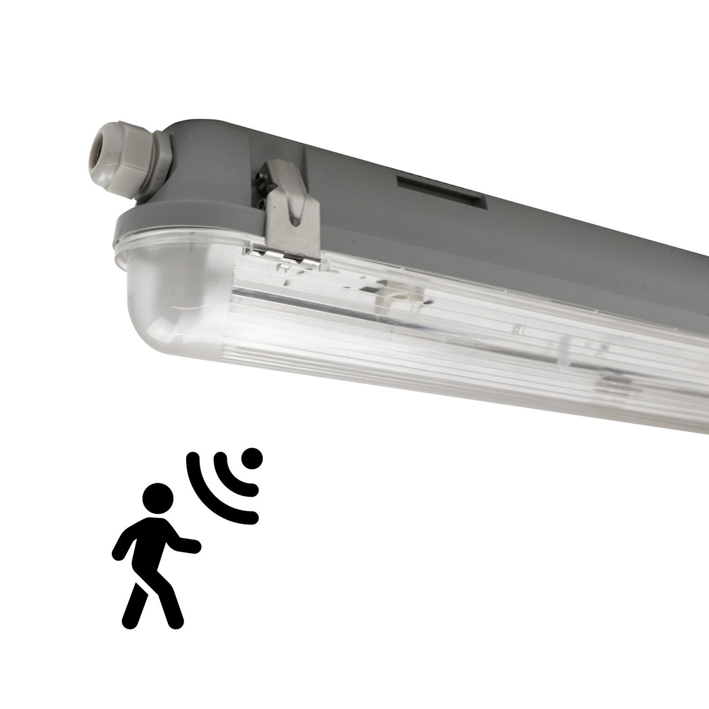 Réglette LED avec Capteur 150CM - IP65 - Clips en acier inoxydable