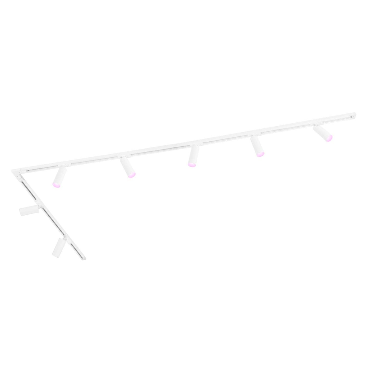3m Inteligentne Oświetlenie Szynowe LED - 7x Reflektor Szynowy - 4.9W - RGB+CCT - Możliwość Przyciemniania - System Szynowy 1-fazowy - Biały