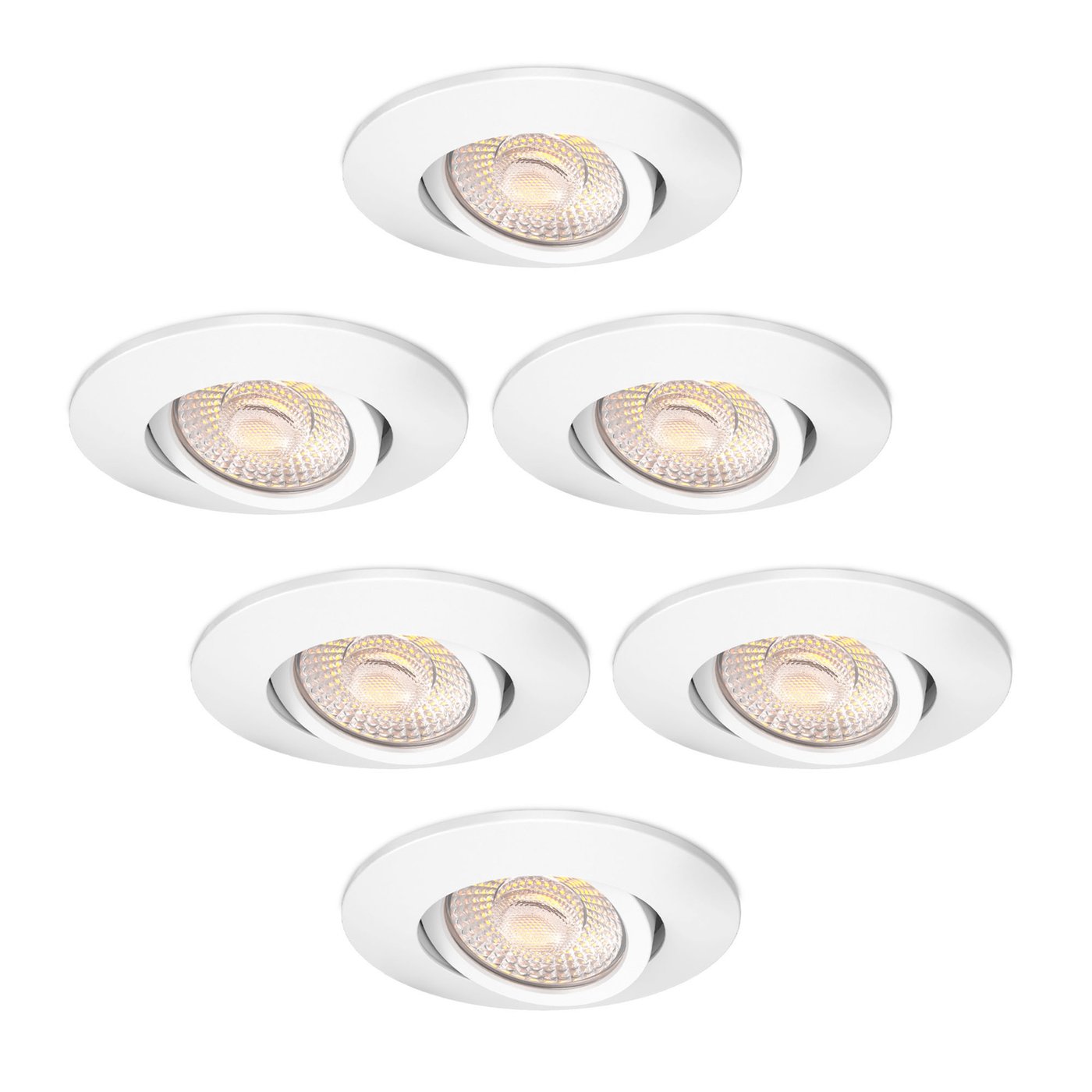 6x Lampy Wpuszczane w Sufit LED - IP65 - 3W - CCT - Biały - Ø86 mm - 5 lat gwarancji - Do łazienki