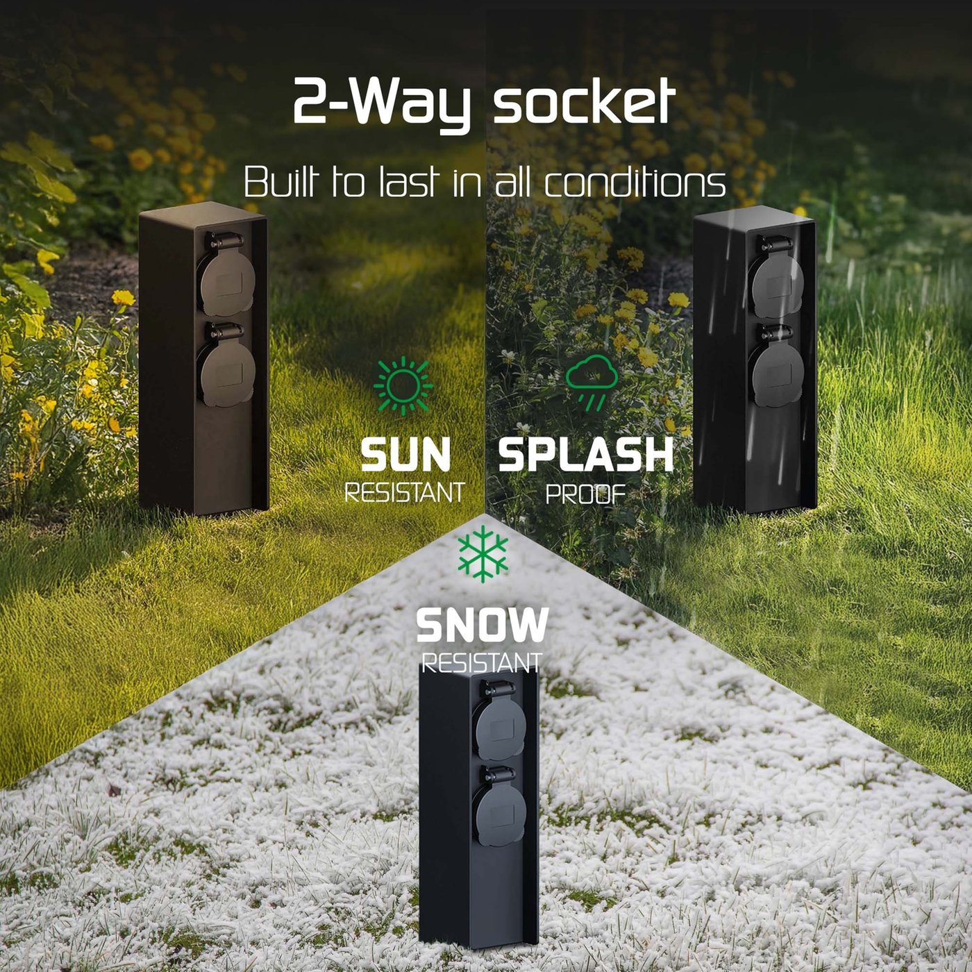 NiceBuy 2-Pack Solar Powered Rock Speakers Waterproof Patio 2 in 1