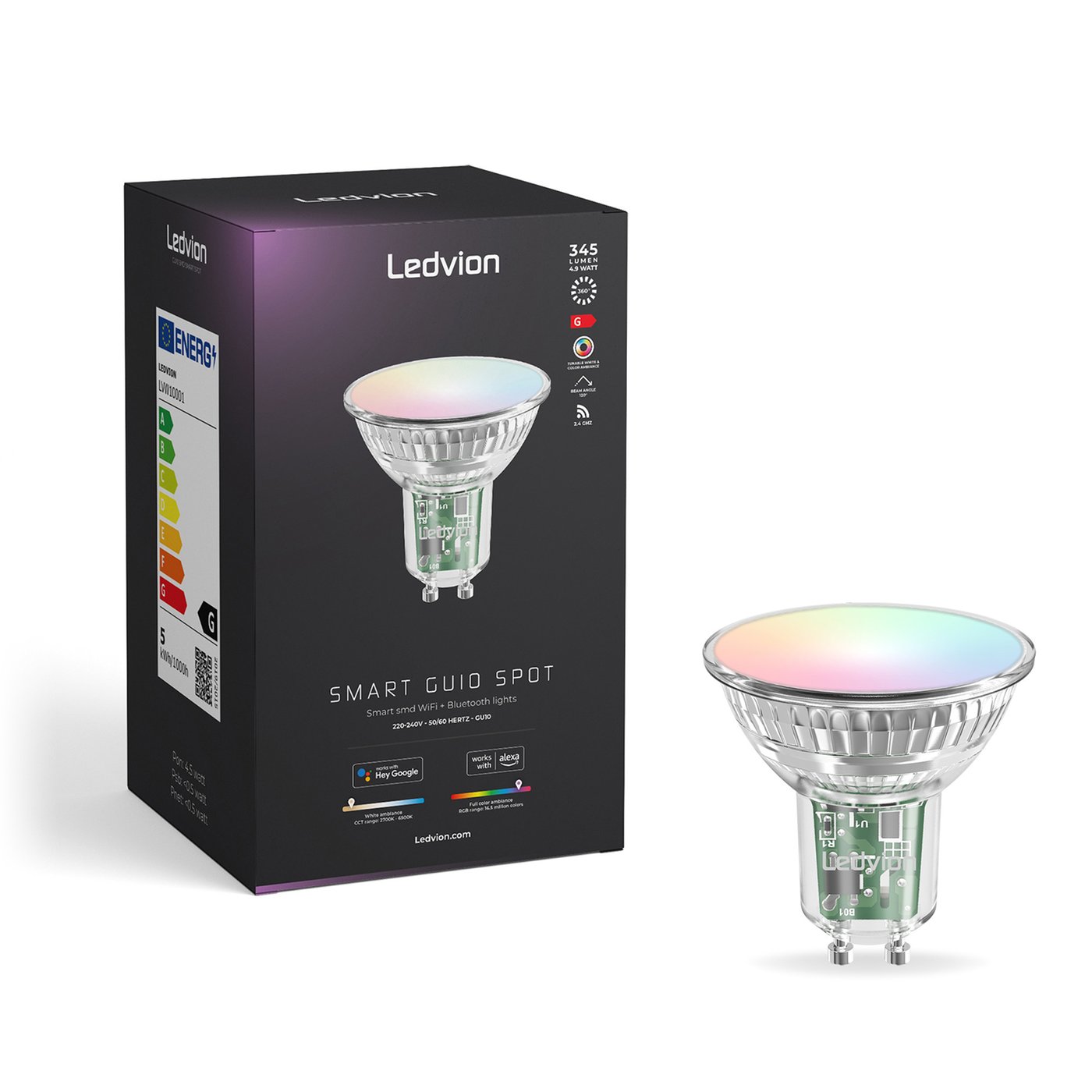GU10 LED Spot Mi-Light 4W RGBWW Kleur Dual White. 220V