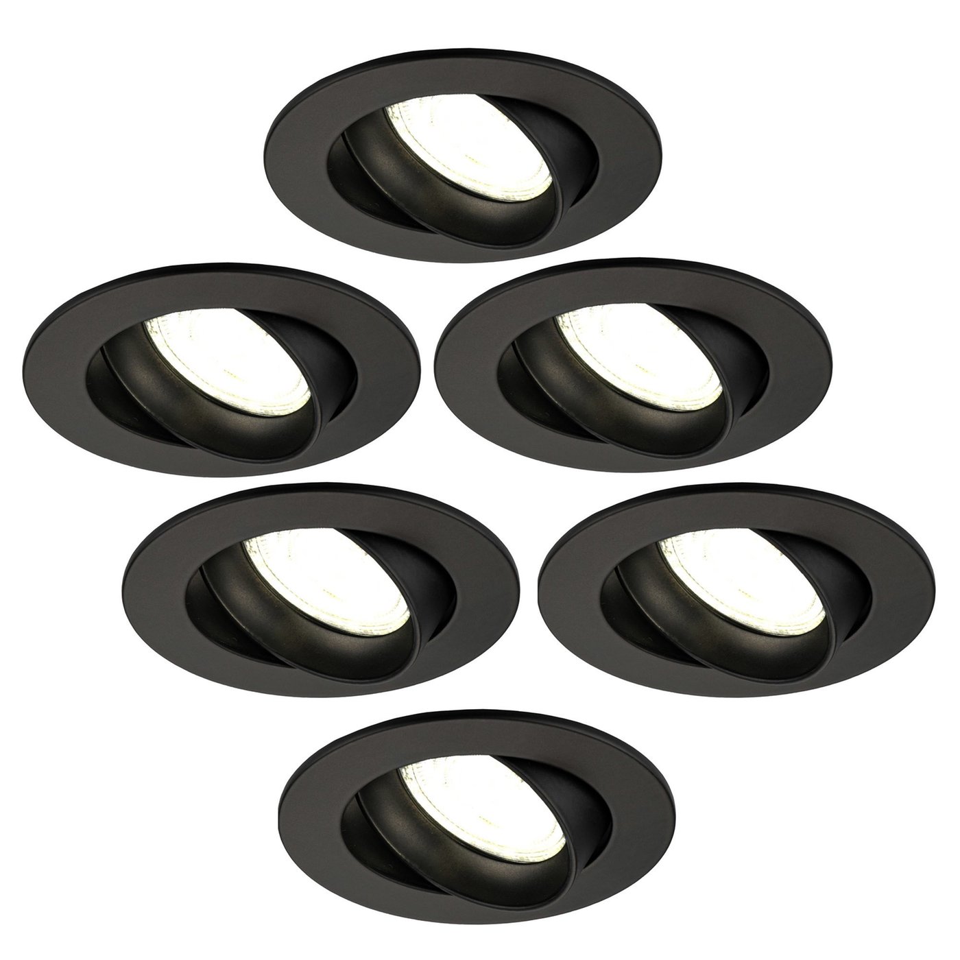 Focos Empotrables LED Regulables Negro - Río - 3W - 4000K - ø85mm - 6 Pack
