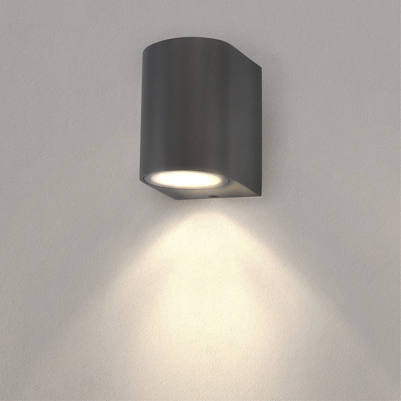 4x LED Wandleuchte - Rund - IP54 - GU10 Fassung - Anthrazit