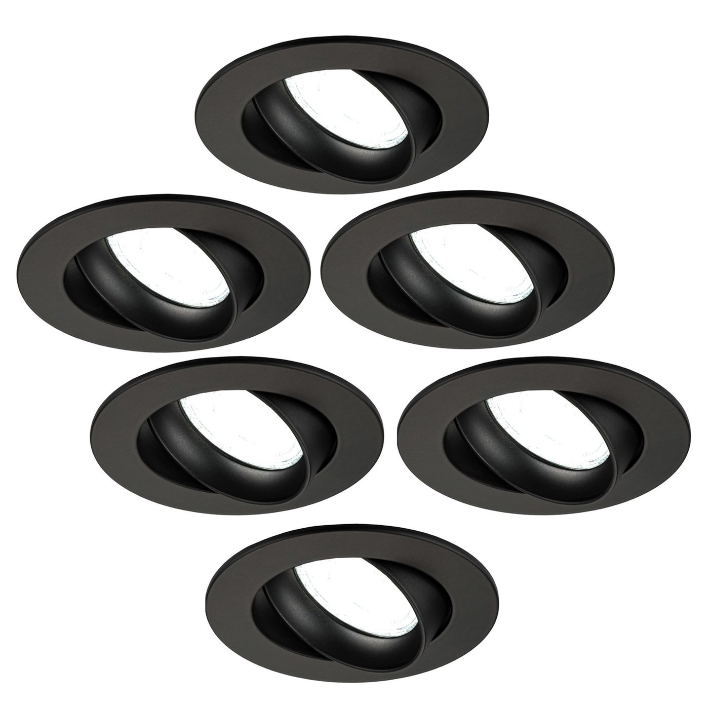 Focos Empotrables LED Regulables Negro - Río - 3W - 6500K - ø85mm - 6 Pack