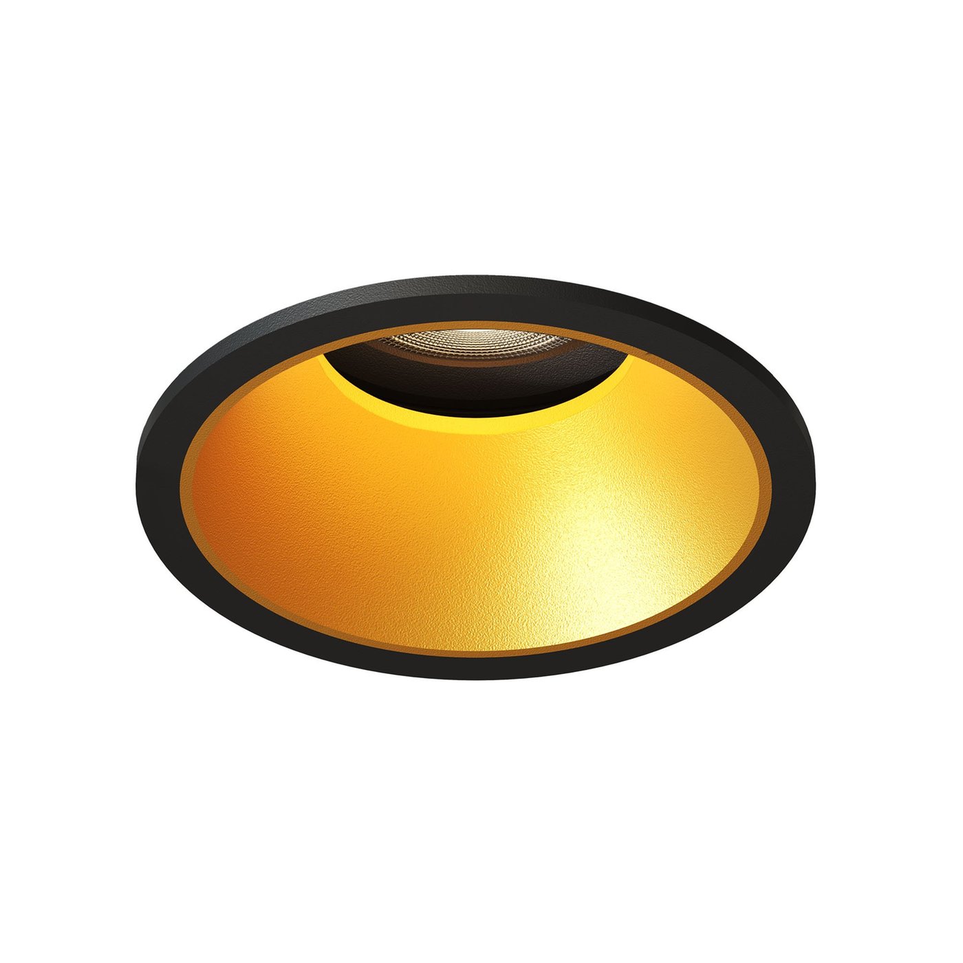 Dimbare LED Inbouwspot - Zwart / Goud - Rond - 3W - 2700K - 345 Lumen - ø81mm