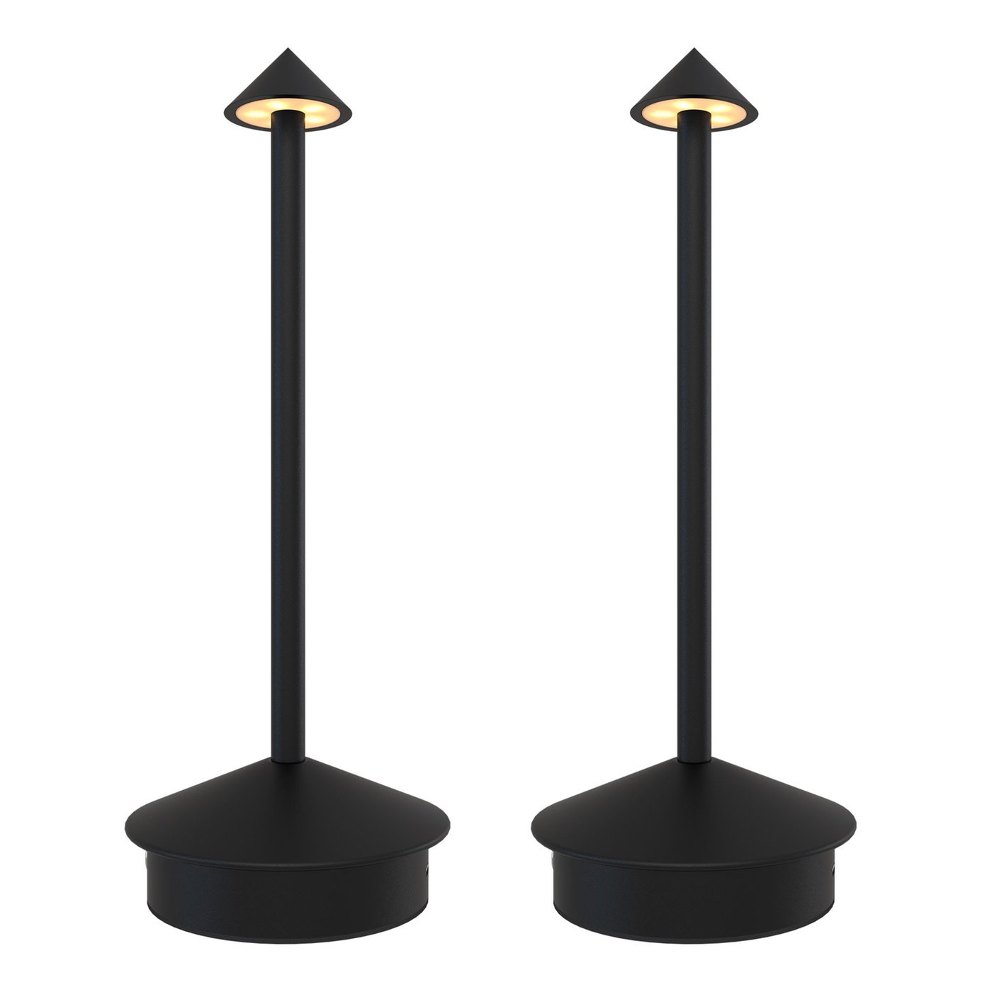 2x Lampa Stołowa LED USB-C Ładowalna – Matowa Czarna – 40 Lumenów – 2700K–5000K – IP20 – Akumulator 3600mAh - Alba