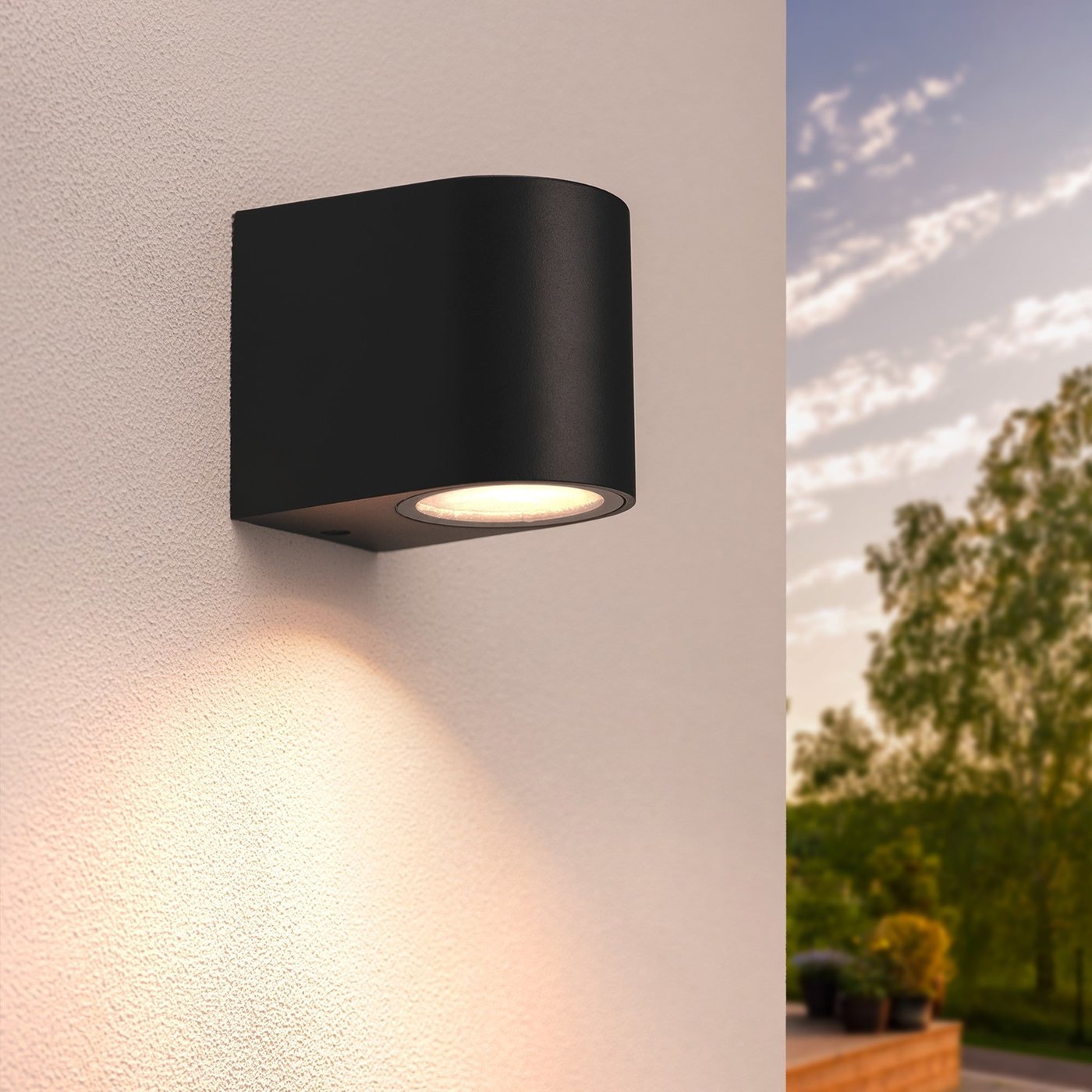LED Wandleuchte - Dimmbar - IP54 - GU10 Fassung - Schwarz  - Innen- und Außenbereich - Sacramento