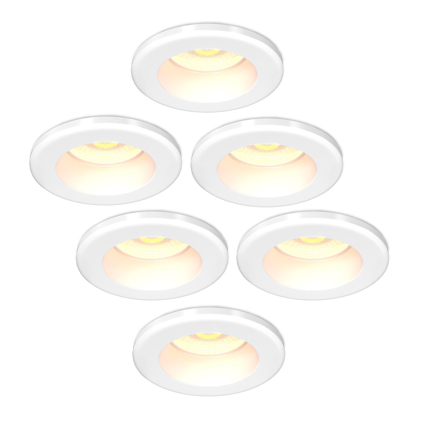 6x Mini Lampy Wpuszczane w Sufit - 4W - CCT - 380 Lumenów - Ø55 mm - Biały