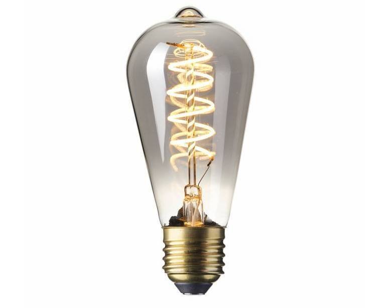 Calex Rustique Ampoule LED Flexible - E27 - 136 Lm - Titane - Lampe Vintage