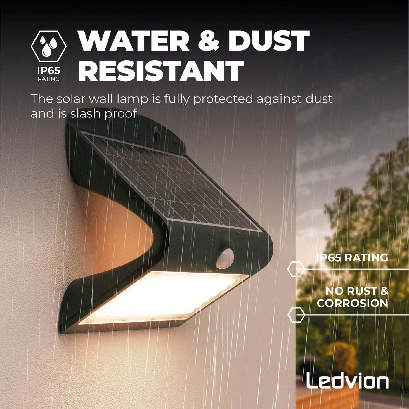 Applique LEDS Solaire 2W IP65 Avec Détecteur De Mouvement