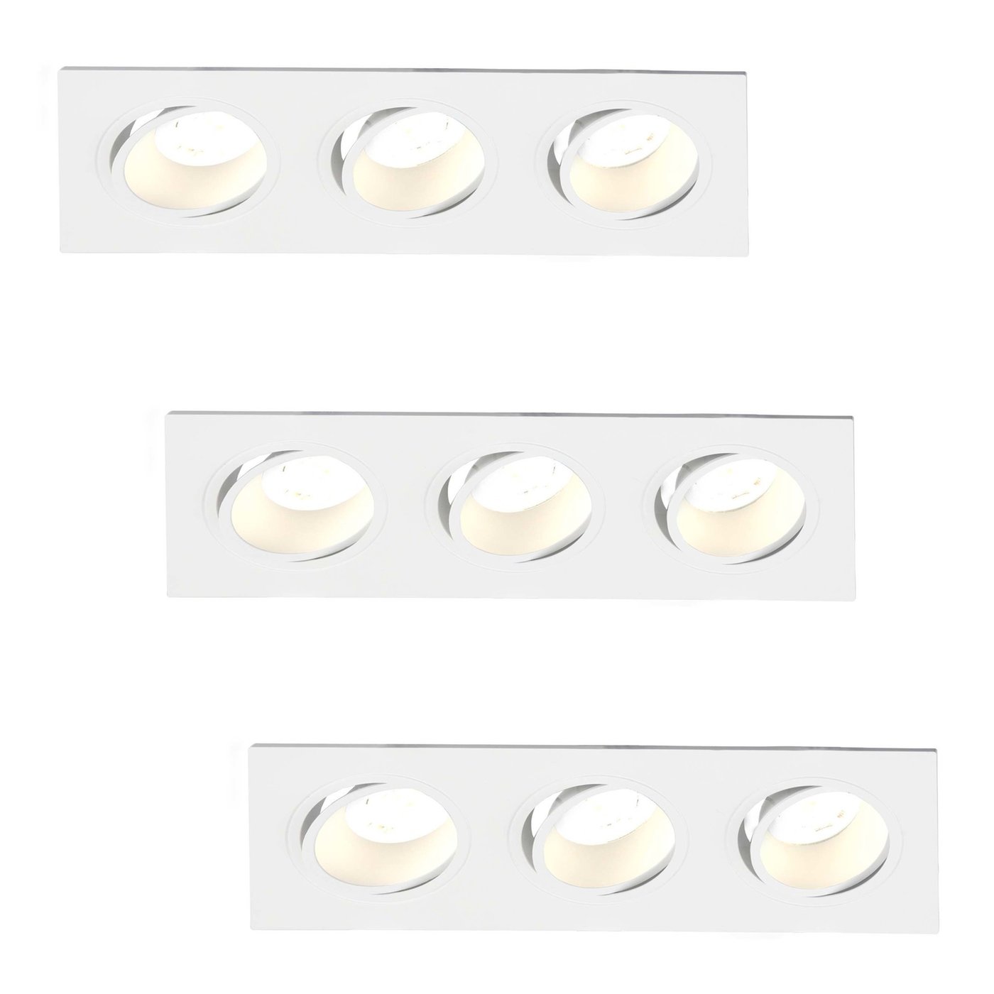 Ściemnialny Oczka sufitowe LED Triple - 3W - 2700K - 215mm - opakowanie 3 szt.