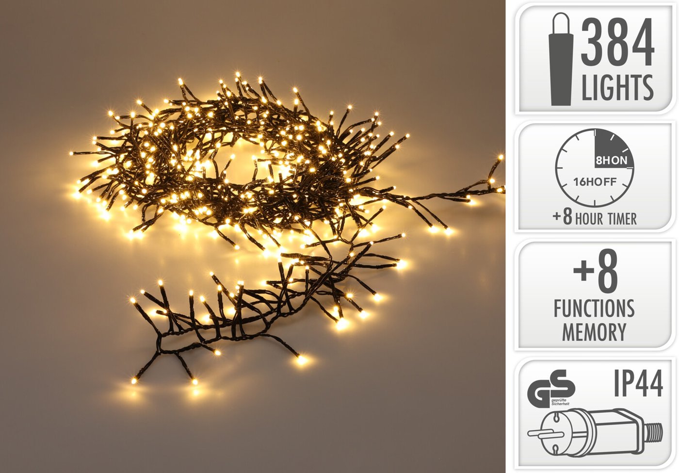 6344-120 Guirlande Lumineuse À Micro Led, Plastique-,, 4 W, Blanc, 993