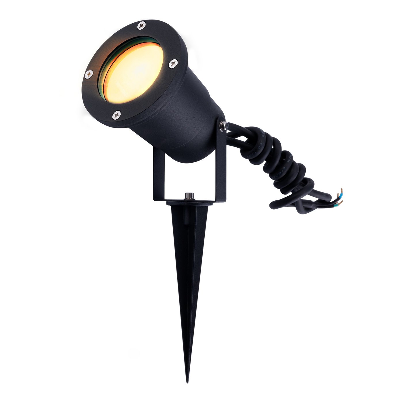 Reflektor Ogrodowy LED - Czarny - IP65 - 3W - 2700K - Kabel zasilający 1 metr