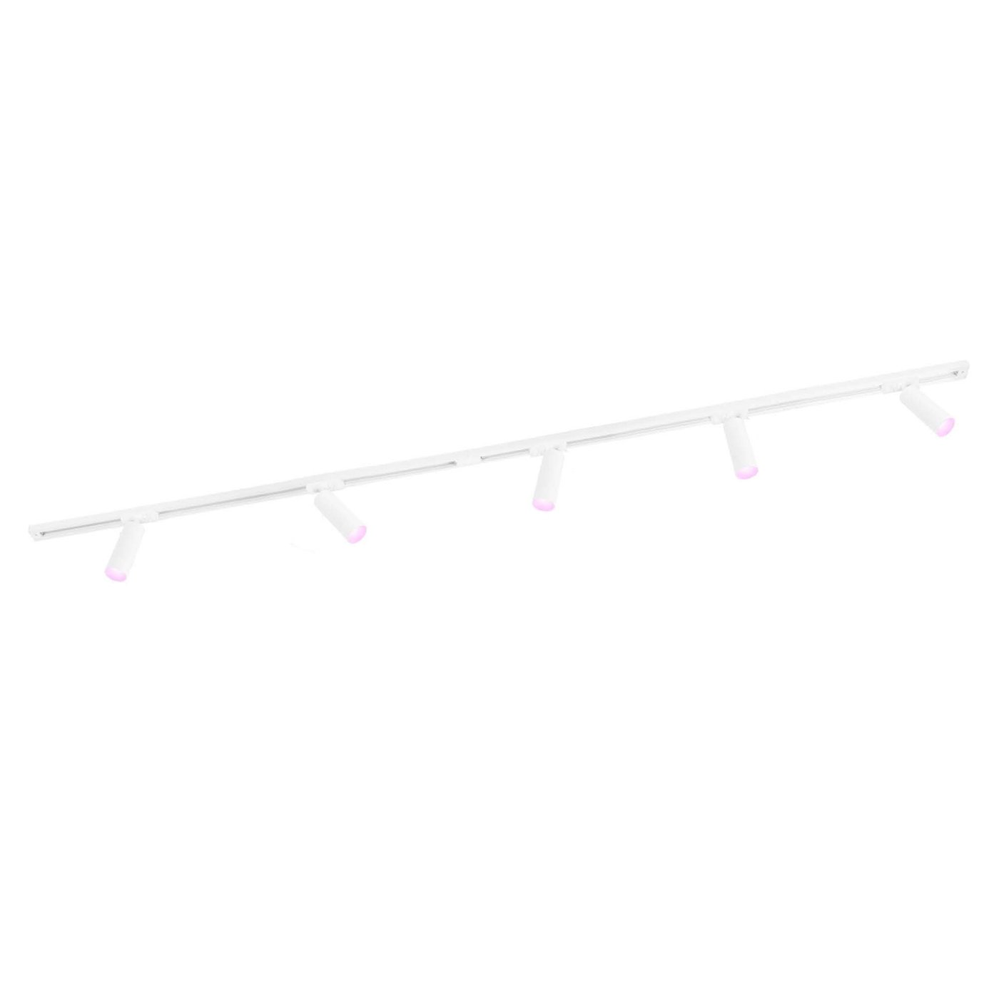 2m Smart LED Schienensystem - 5 Spots - 4.9W - RGB+CCT - Dimmbar - 1 Phasen - Weiß