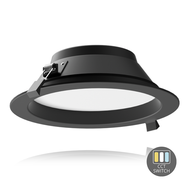 Downlight LED - 20W - Ø195 mm - CCT-Switch - Nero - 5 anni di garanzia