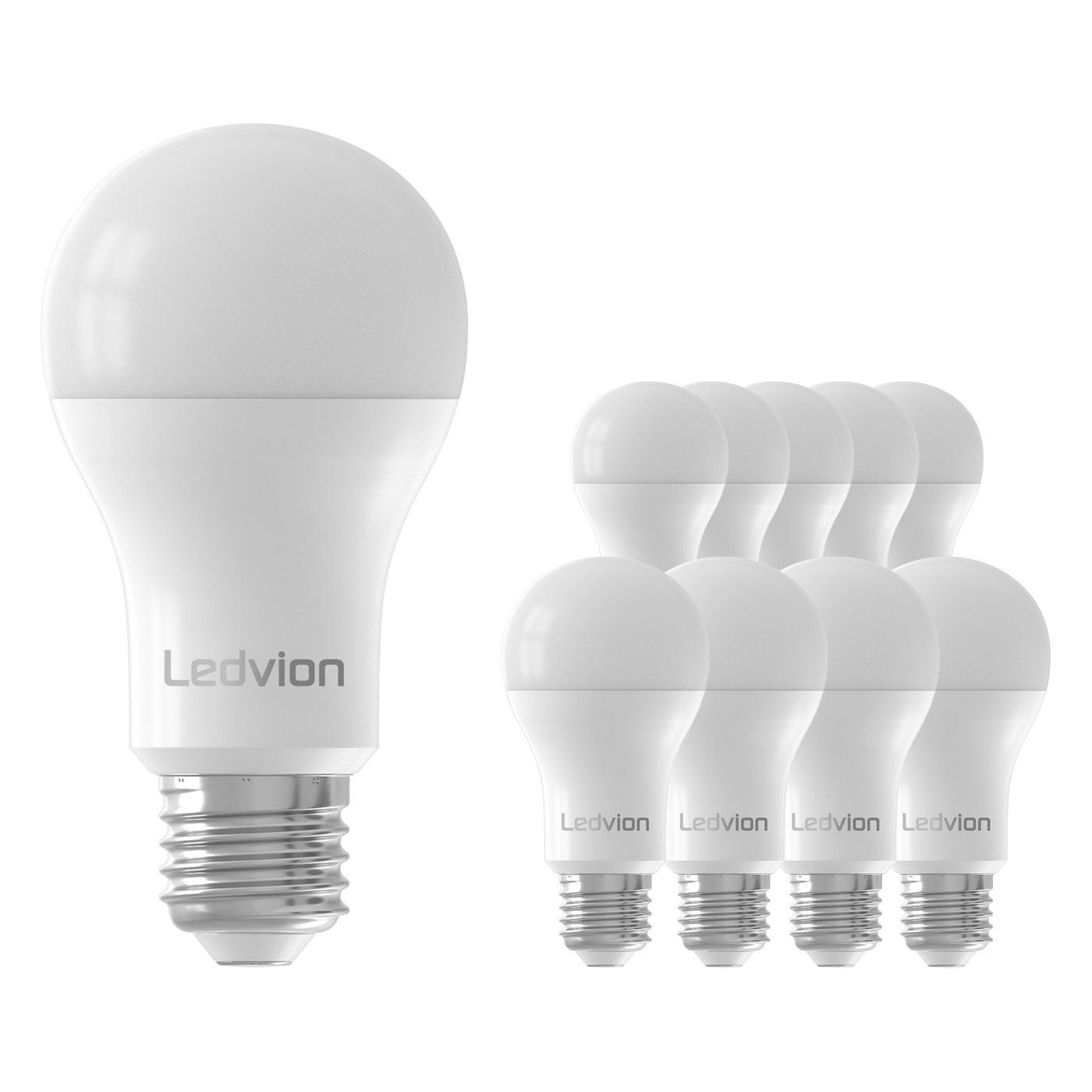 10x Ściemnialna Żarówka LED E27 - 8,8W - 2700K - 806 Lumenów - Pakiet Rabatowy