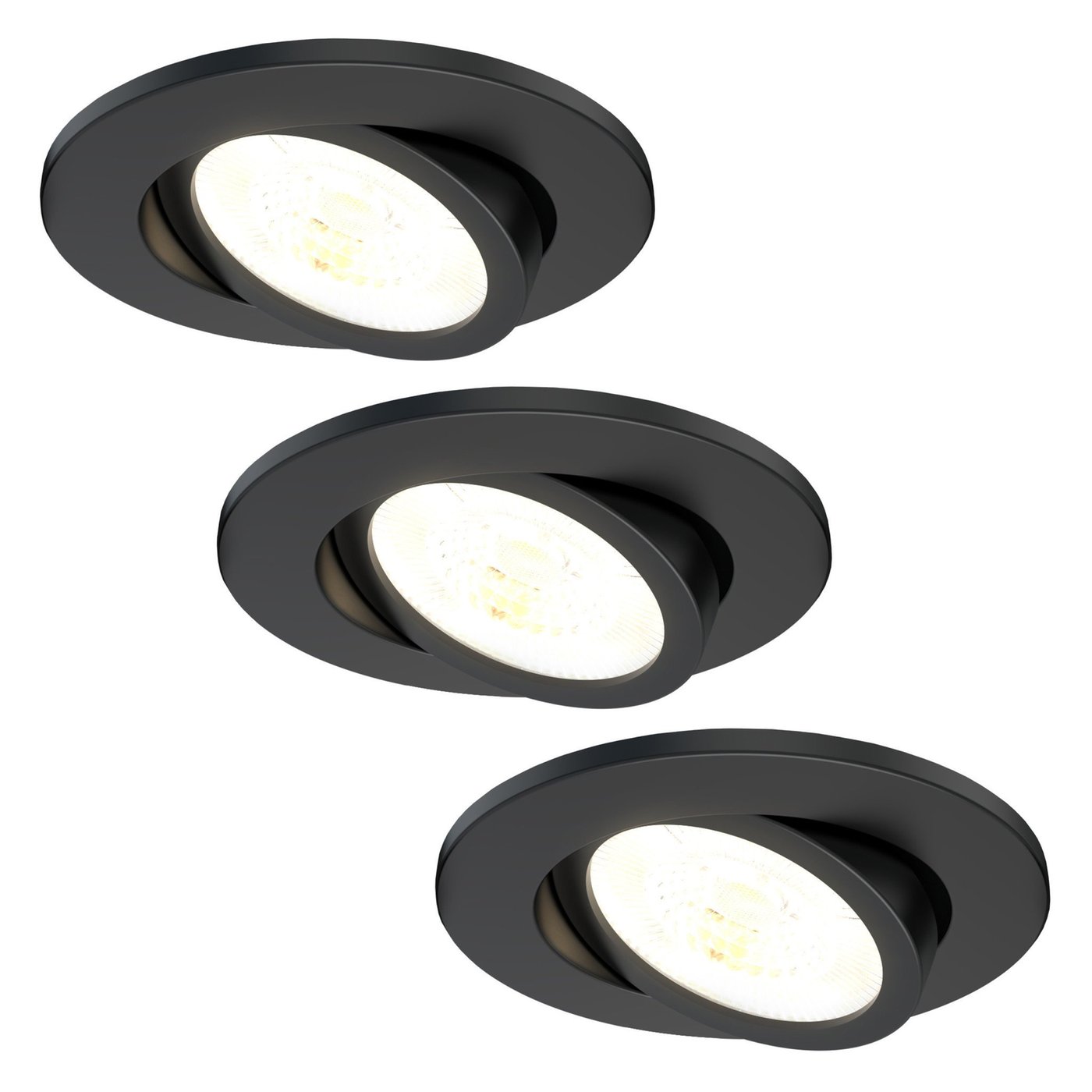 Faretti da Incasso LED Dimmerabili Neri - IP65 - 7W - CCT - ø75mm - 5 anni di garanzia  - Adatto per il bagno