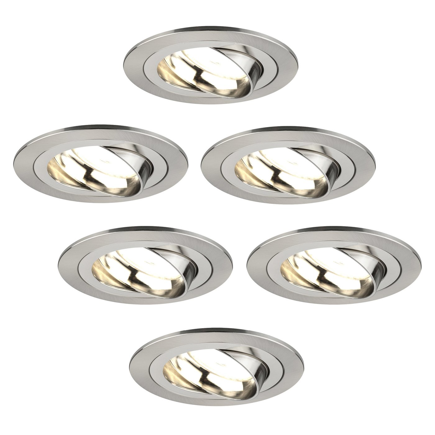 6x Lampy Wpuszczane w Sufit - Stal Nierdzewna - Tokio - ściemniane - 3W - 2700K - ø92mm