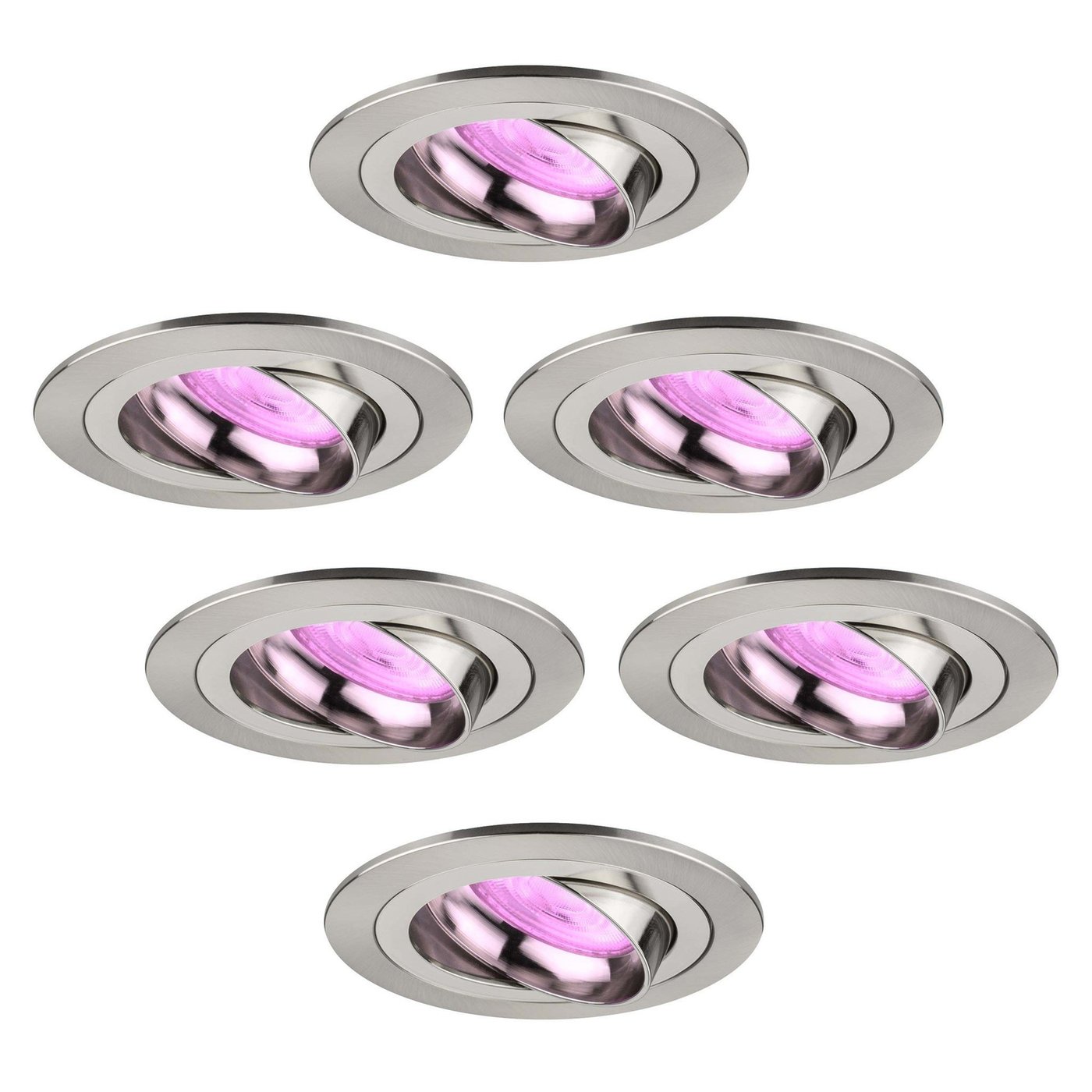 Smart LED Einbaustrahler Edelstahl - Tokyo - Smart WiFi - Dimmbar - RGB+CCT - 6 Pack