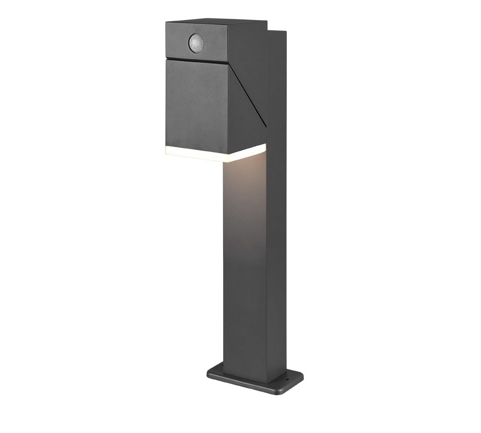 Lampa Stojąca LED z Czujnikiem Ruchu - 3000K - 7W - IP54 - 50cm - Antracyt