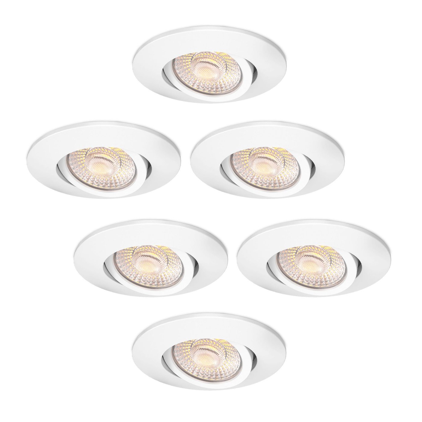 6x LED Einbaustrahler Weiß - IP65 - 4W - CCT - 5 Jahre Garantie - Geeignet für das Badezimmer