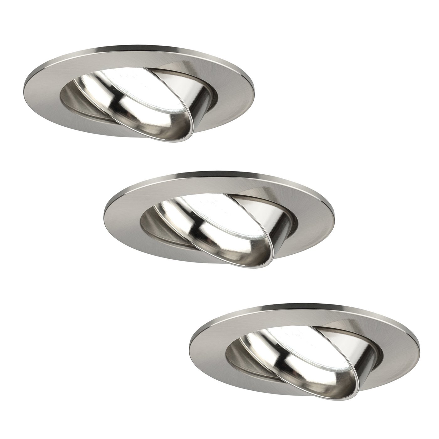 3x Lampy Wpuszczane w Sufit - Stal Nierdzewna - Rio - ściemniane - 5W - 6500K - ø85mm