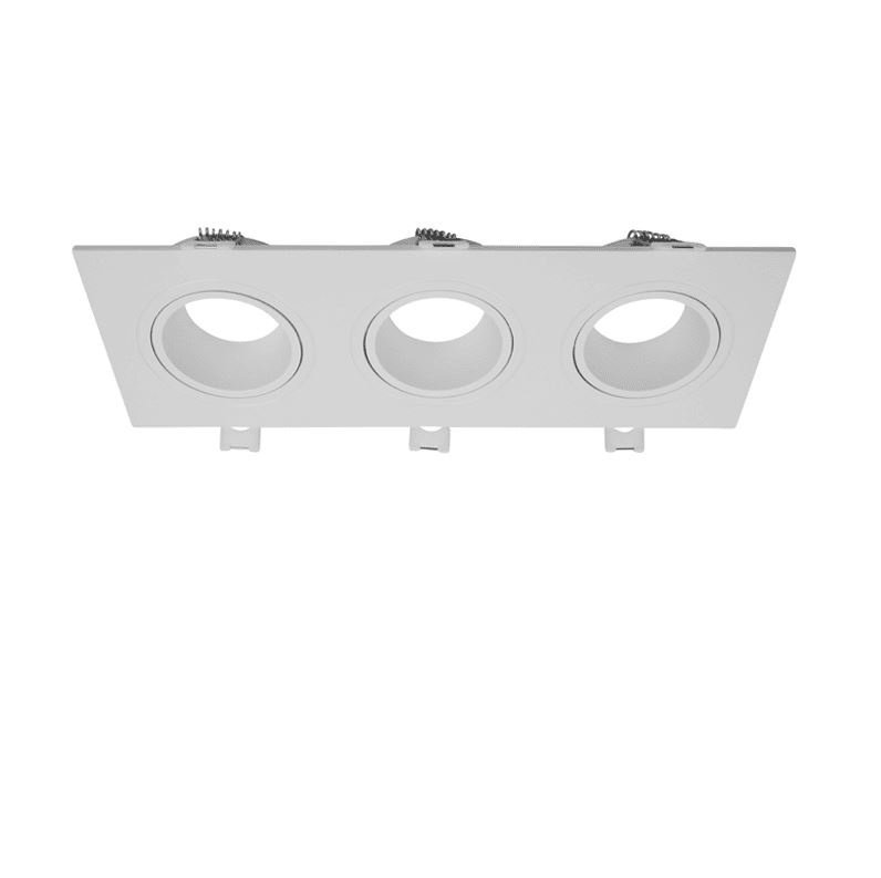 Triple GU10 Einbaustrahler Rechteckig – GU10 Fassung – Weiß – 215 mm
